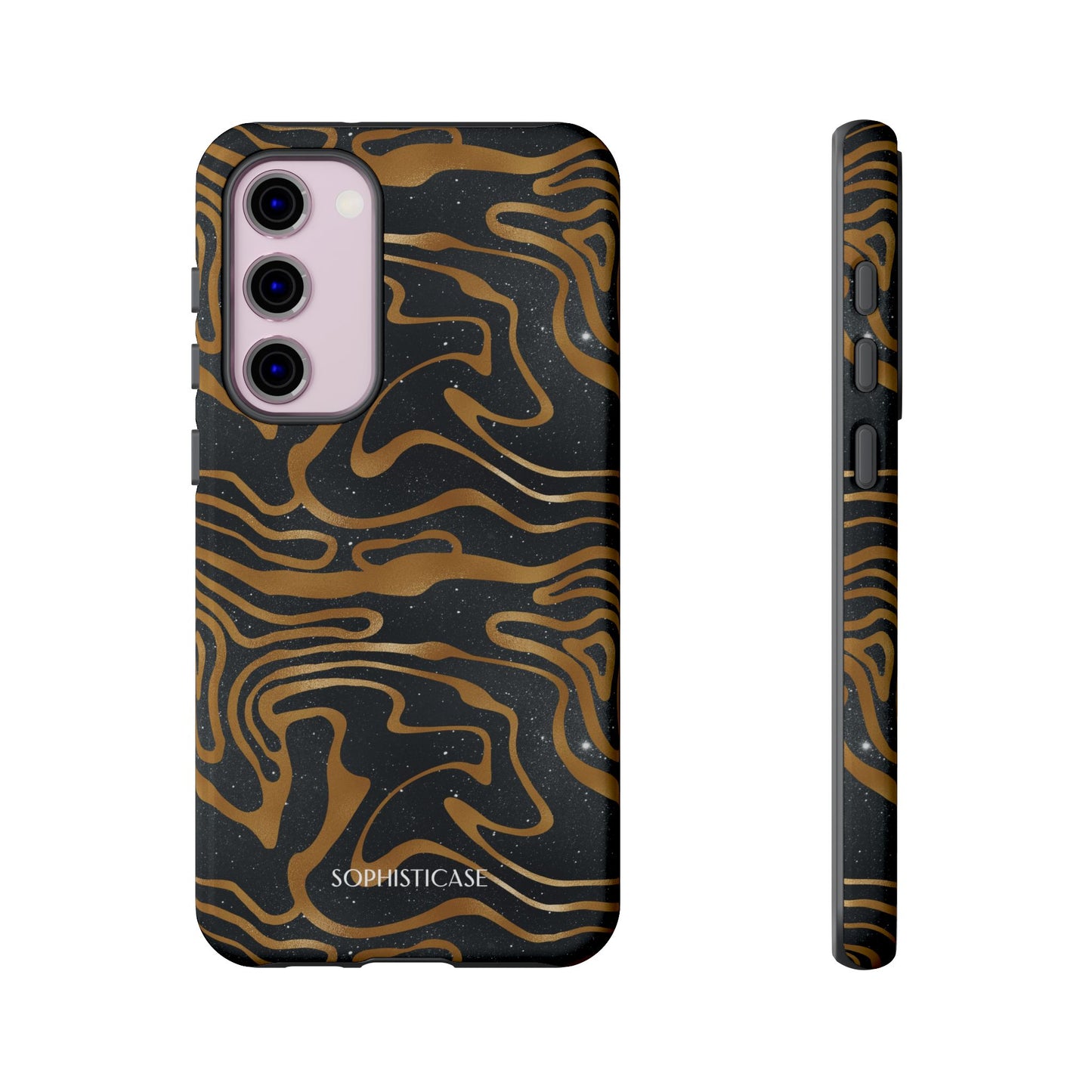 Cosmic Gold in Black - iPhone Case, Samsung Galaxy Case, Google Pixel Case