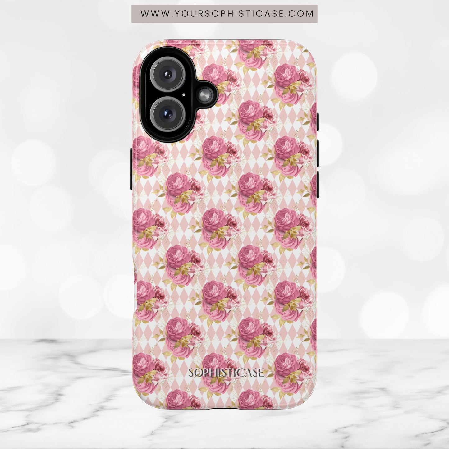 Rose Diamond Romance in Sienna - Tough Phone Case