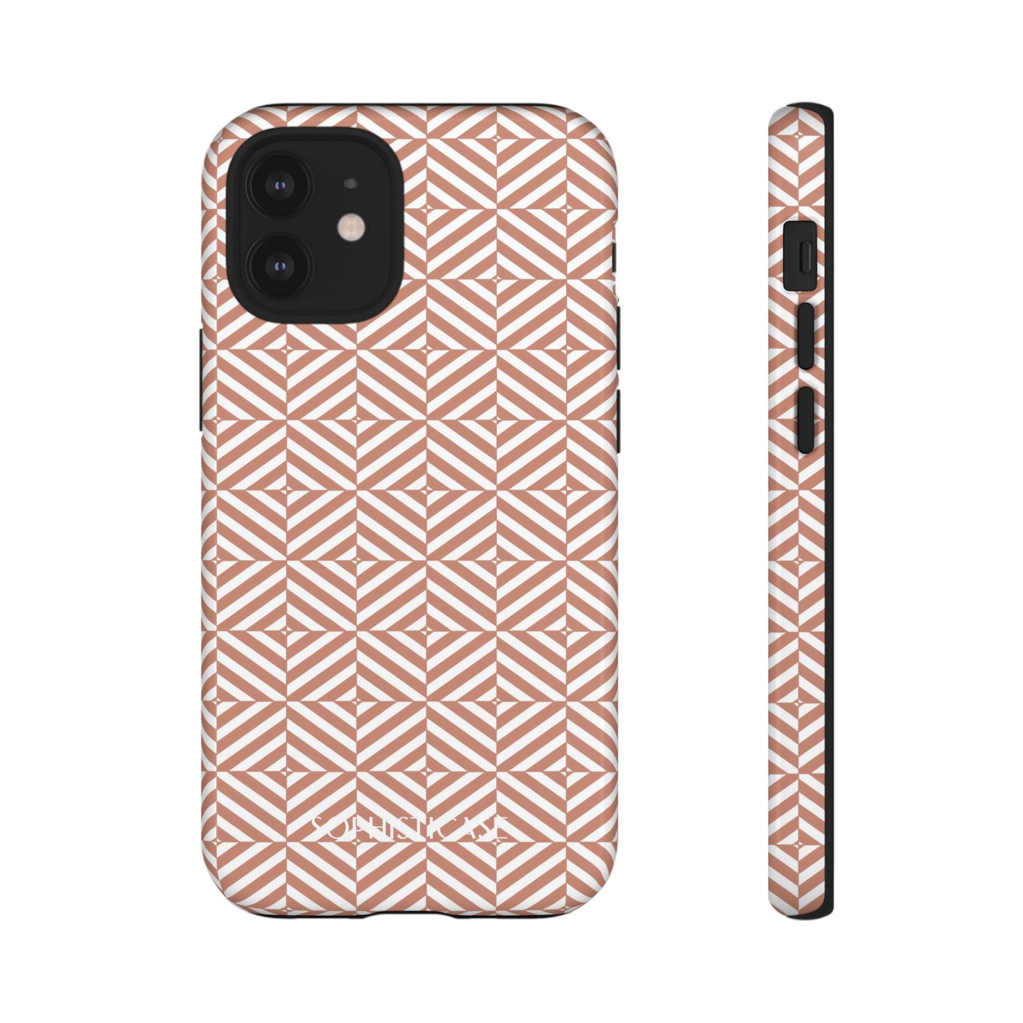 Illusions in Light Brown - Dual Layer Shockproof Phone Case for iPhone, Google Pixel and Samsung Galaxy