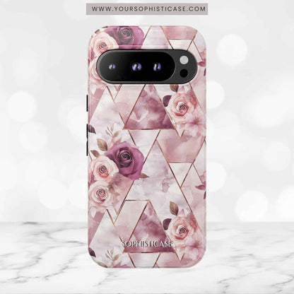 Royal Floral in Plum Chevron - Tough Phone Case