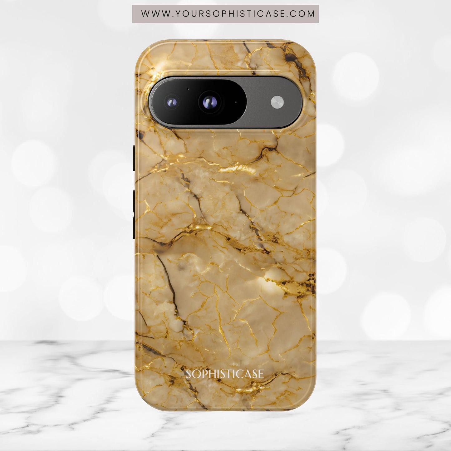 Marble Opulence in Gold - iPhone Case, Samsung Galaxy Case, Google Pixel Case