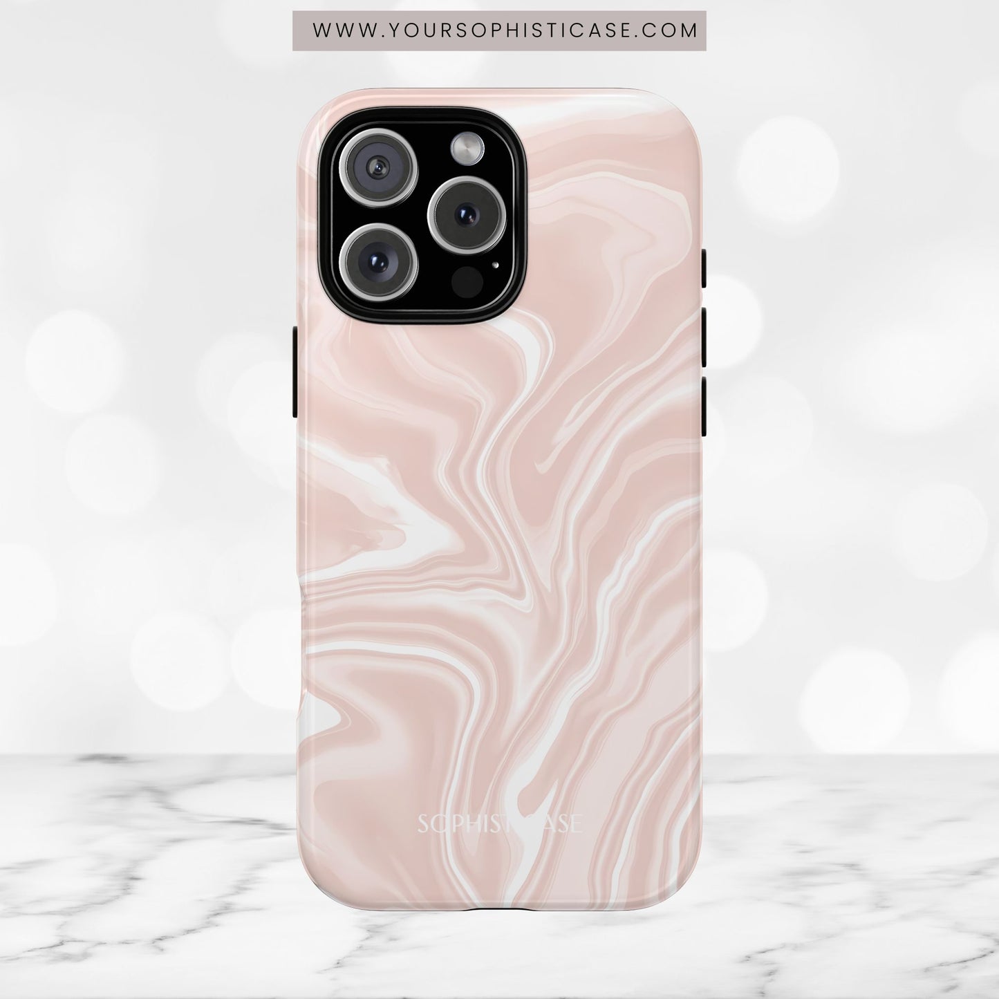 Liquid Dreams in Neutral Beige - iPhone Case