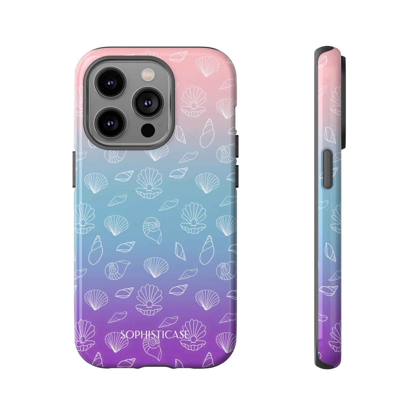 Seashell Society in Pink Blue & Purple Sunset - iPhone Case