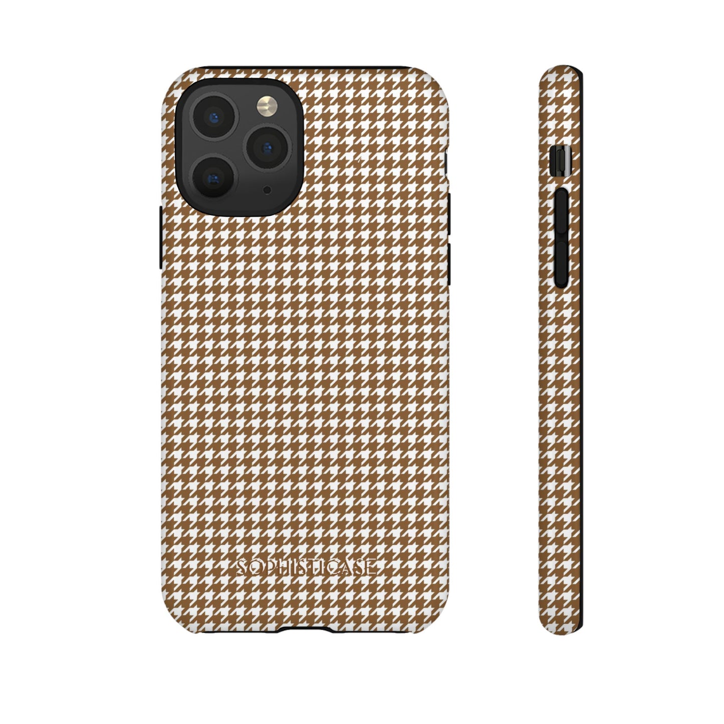 Houndstooth in Brown - Drop Proof Phone Case for iPhone