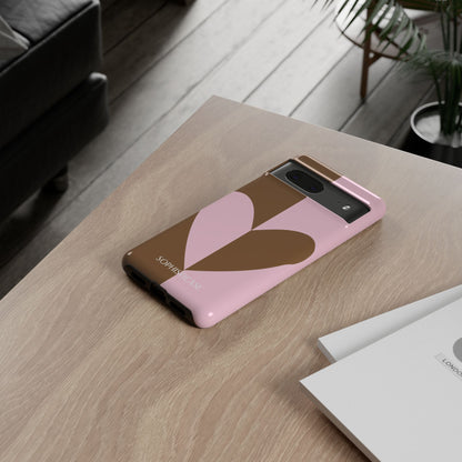 Be Mine in Pink and Brown - iPhone Case, Samsung Galaxy Case, Google Pixel Case