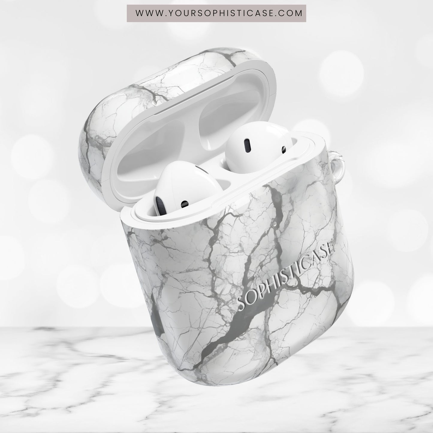 AirPod Cases - Marble Opulence in Charcoal Grey