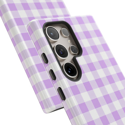 Gingham in Purple - iPhone Case, Samsung Galaxy Case, Google Pixel Case