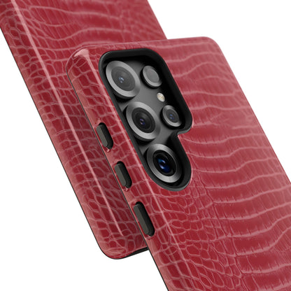 Luxe Leather in Cherry Red - iPhone Case, Samsung Galaxy Case, Google Pixel Case