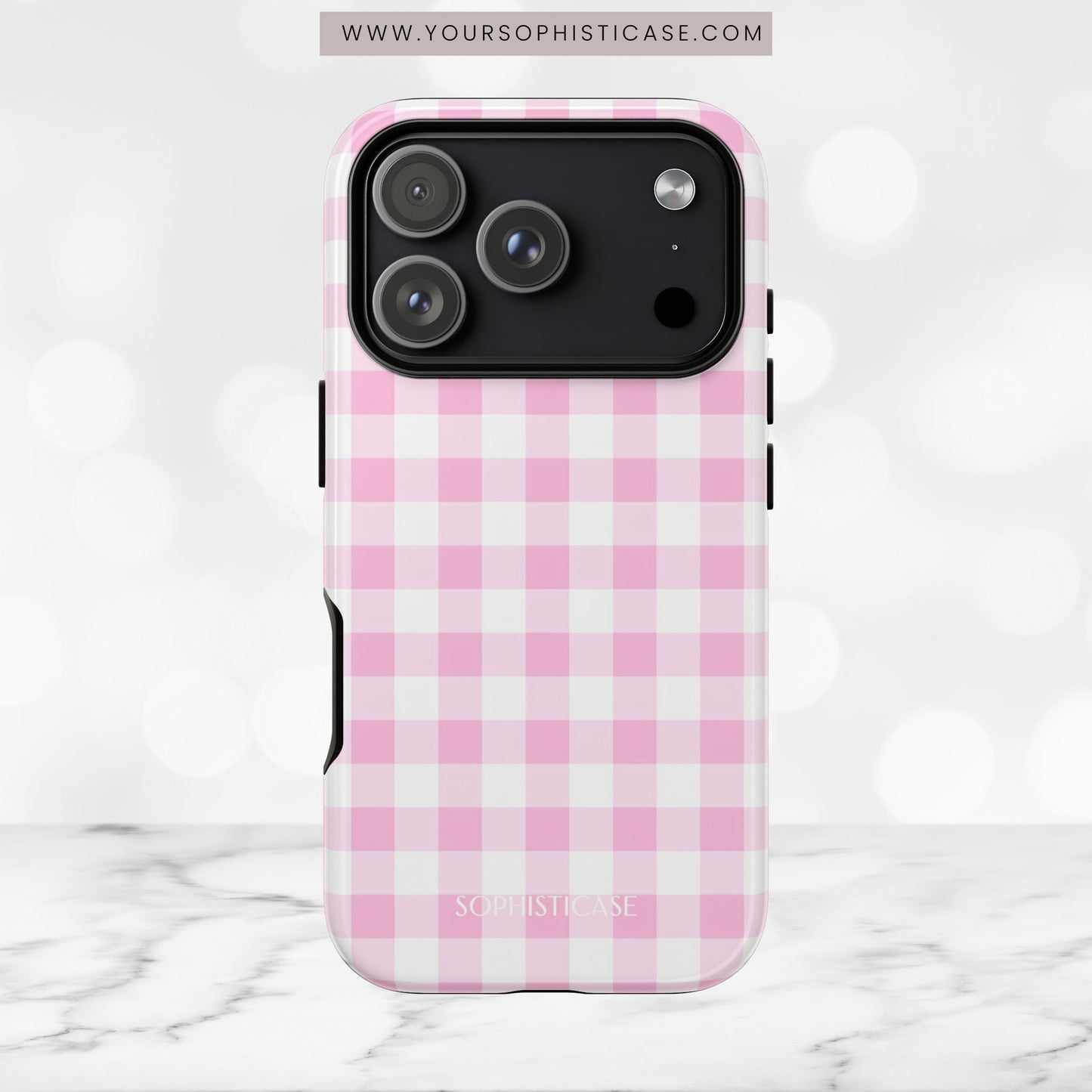 Gingham in Pink - iPhone Case, Samsung Galaxy Case, Google Pixel Case