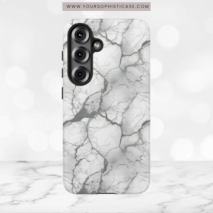 Marble Opulence in Charcoal Grey - Tough Phone Case