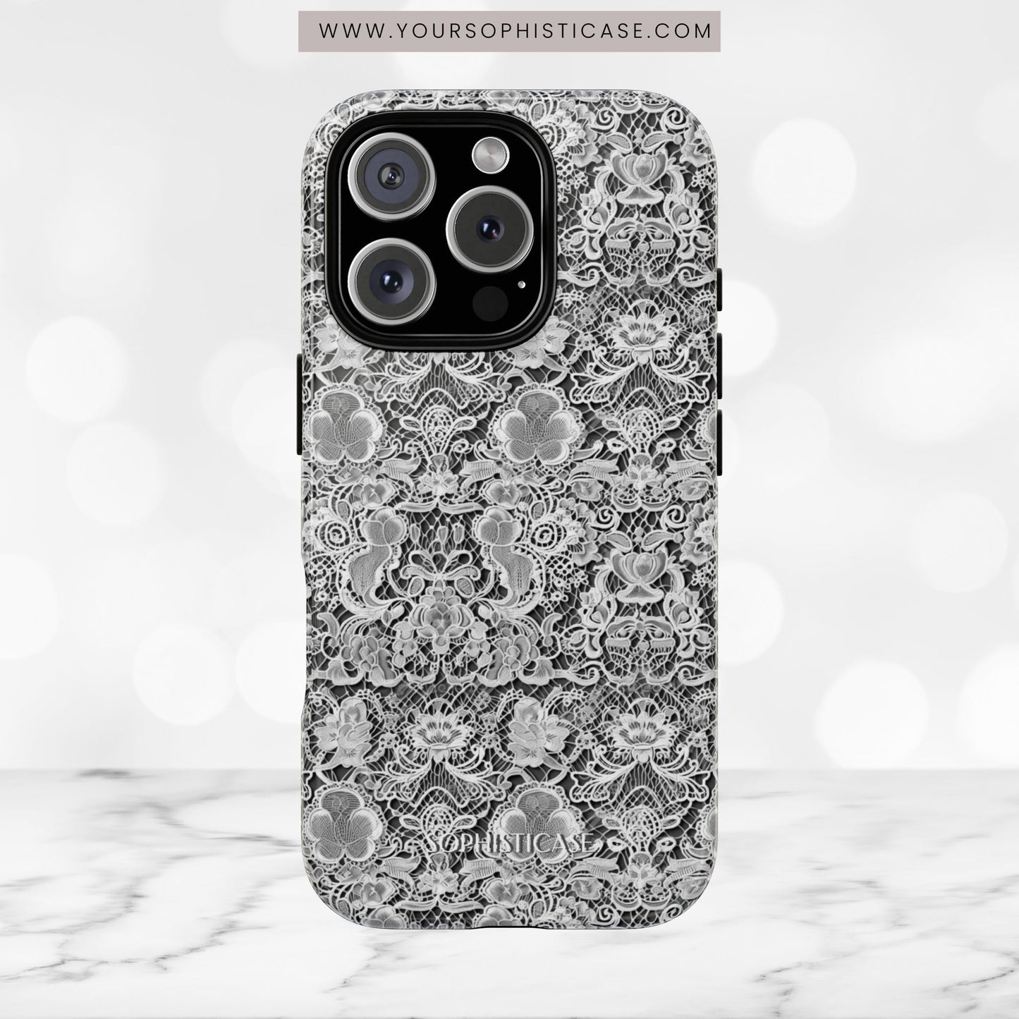 Luxe Lace in Black - Tough Phone Case