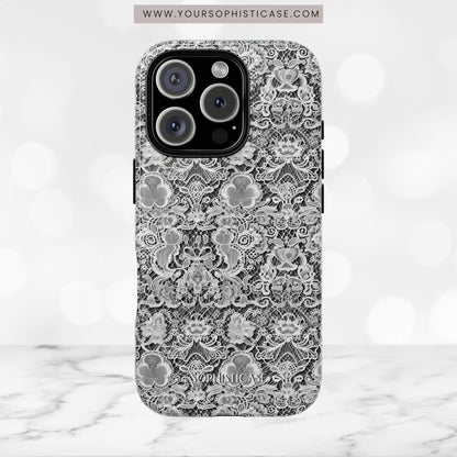 Luxe Lace in Black - Tough Phone Case