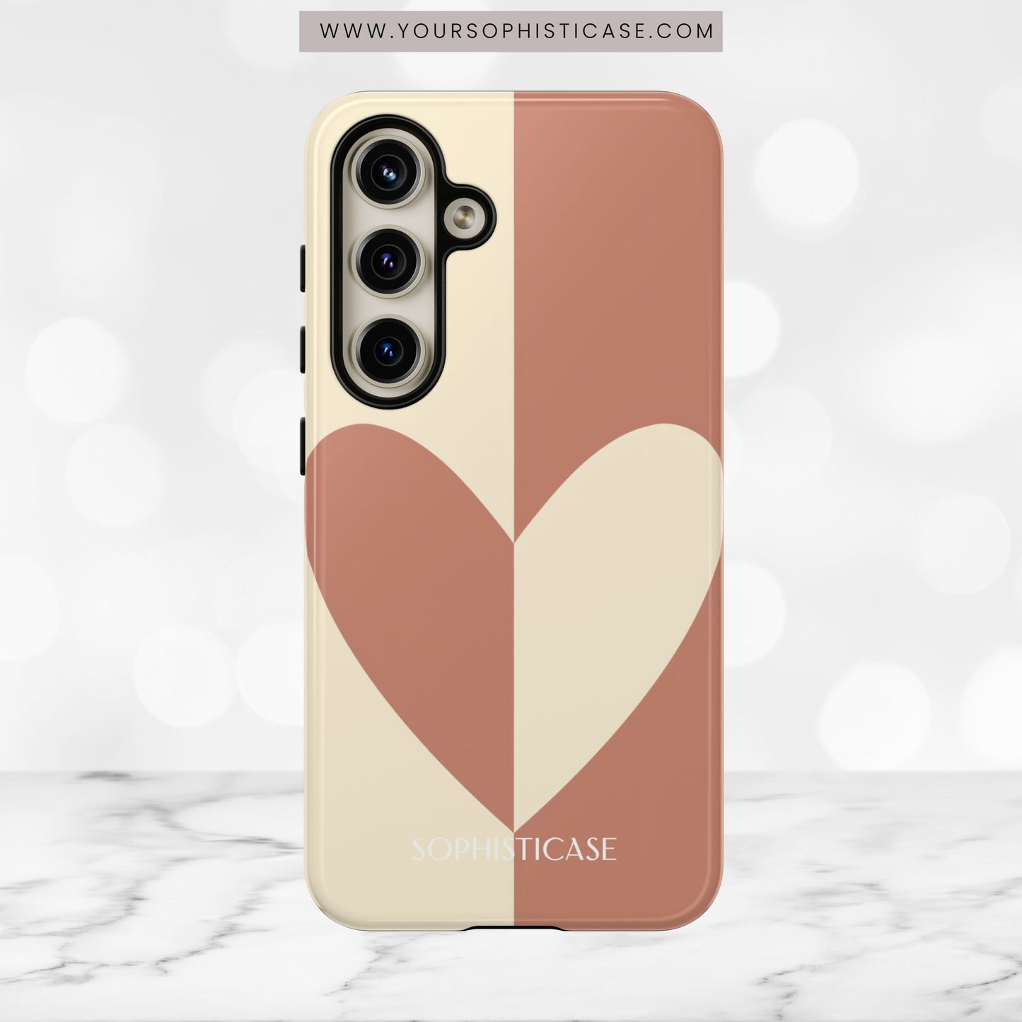 Be Mine in Brown and Cream - iPhone Case, Samsung Galaxy Case, Google Pixel Case