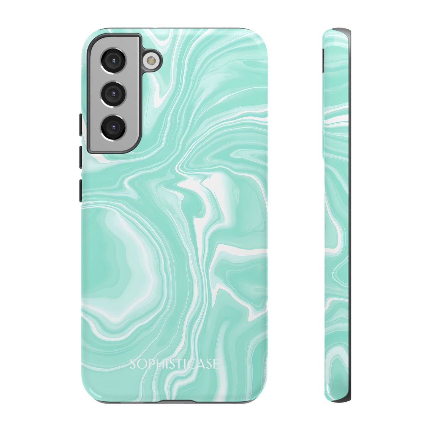 Liquid Dreams in Green - Drop Proof Phone Case for Samsung Galaxy