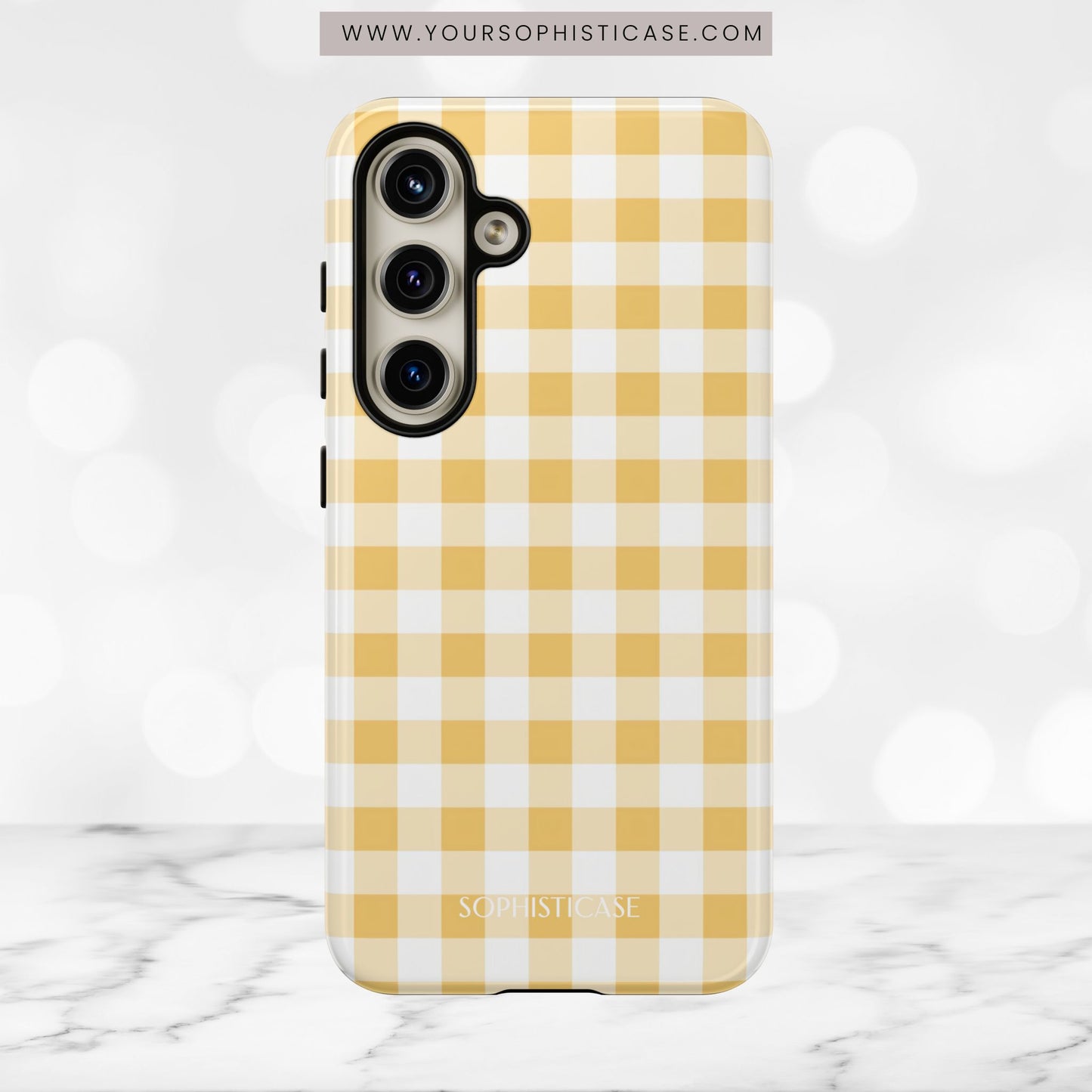 Gingham in Yellow - Tough Phone Case
