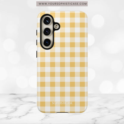Gingham in Yellow - Tough Phone Case
