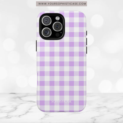 Gingham in Purple - Tough Phone Case