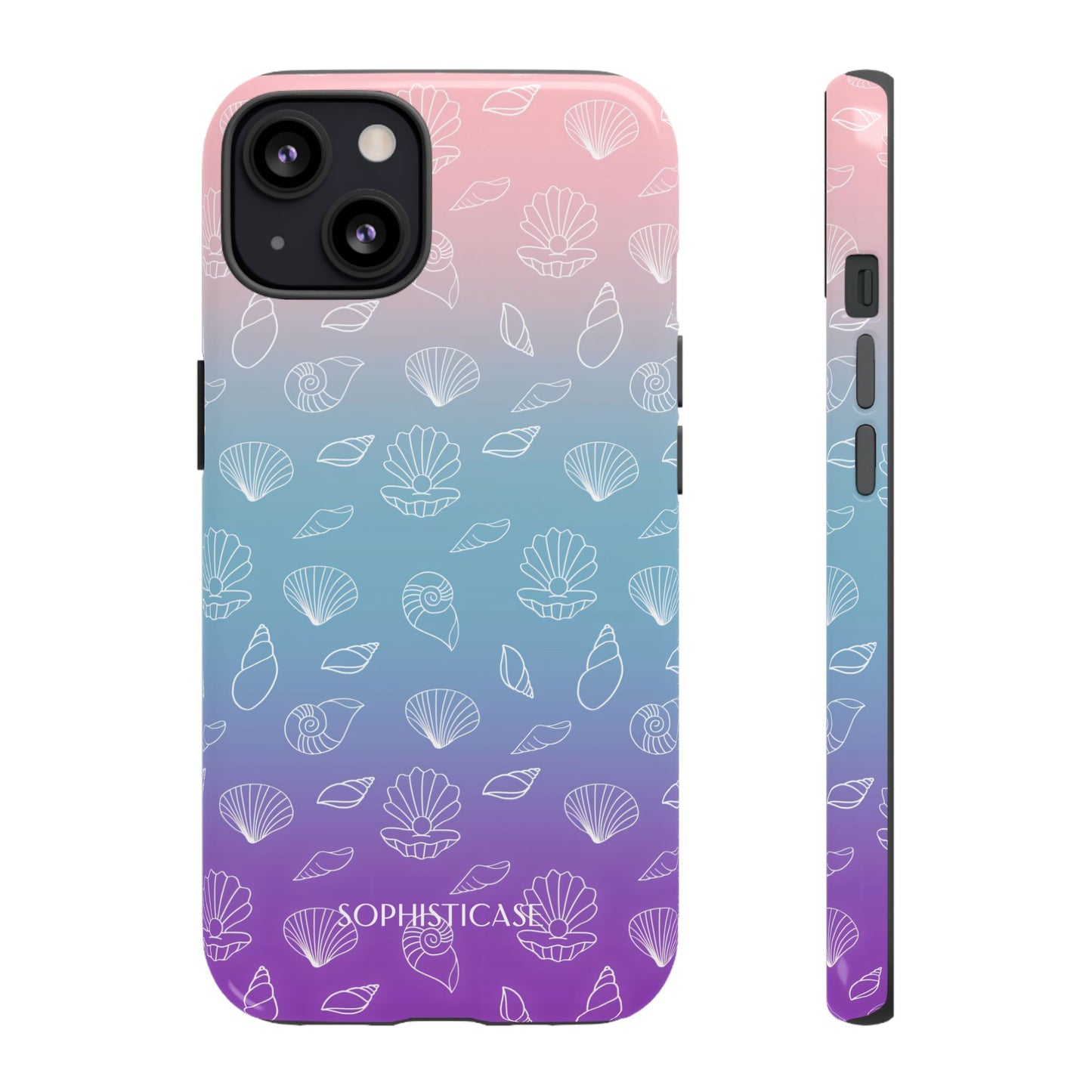 Seashell Society in Pink Blue & Purple Sunset - iPhone Case, Samsung Galaxy Case, Google Pixel Case