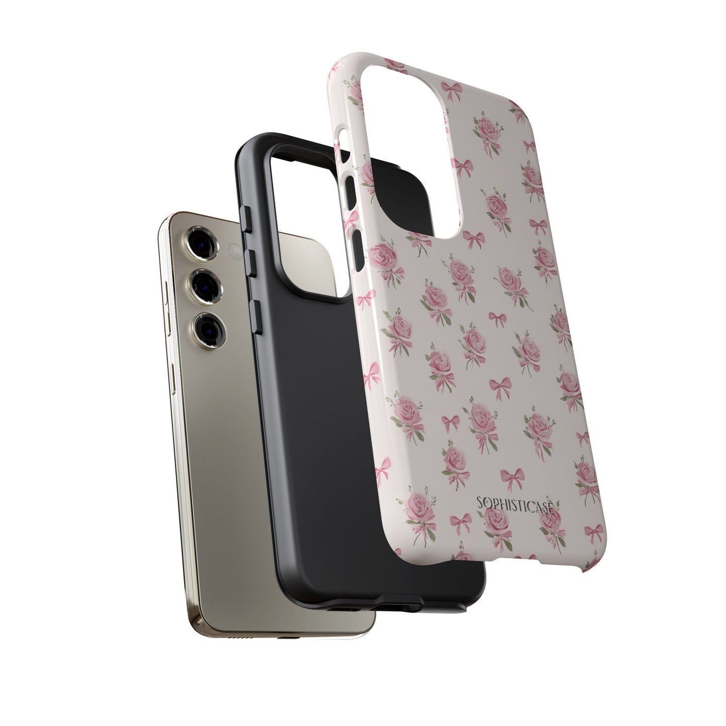 The Sweetest Thing in Coquette Roses and Bows - iPhone Case, Samsung Galaxy Case, Google Pixel Case