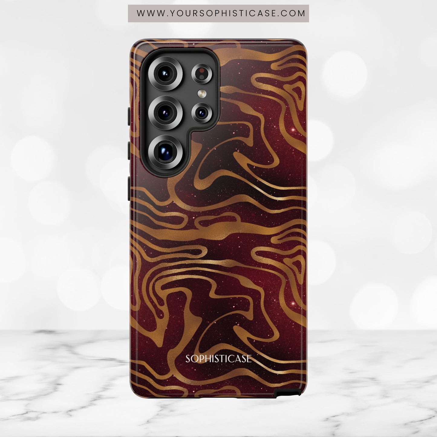Cosmic Gold in Red - iPhone Case, Samsung Galaxy Case, Google Pixel Case
