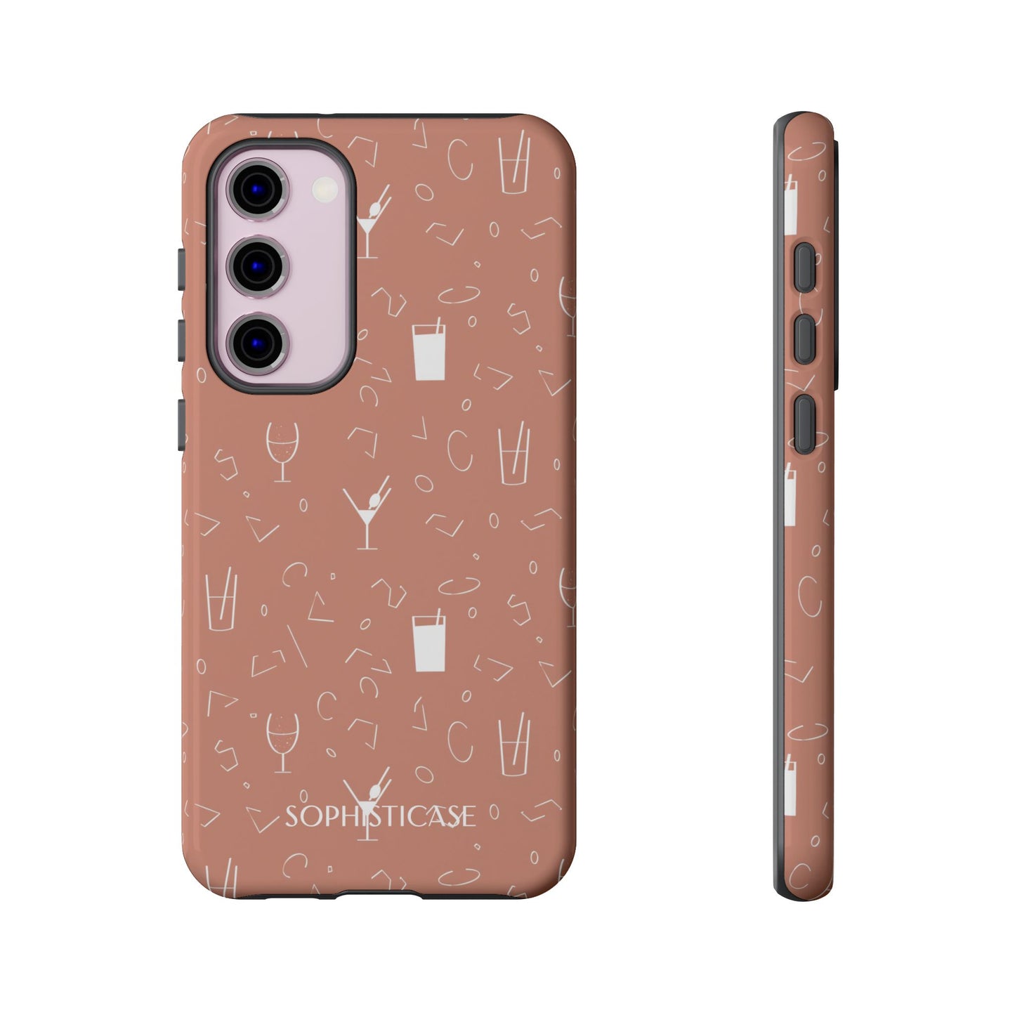 Cocktail Hour in Brown - Drop Proof Phone Case for Samsung Galaxy