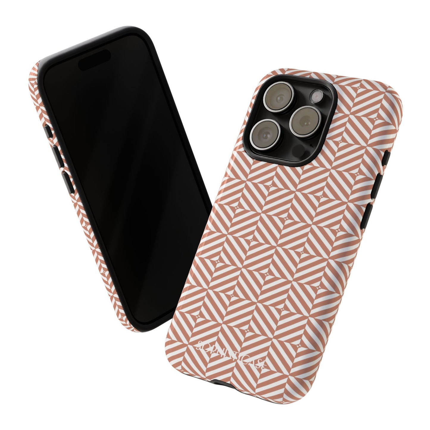 Illusions in Light Brown - Dual Layer Shockproof Phone Case for iPhone, Google Pixel and Samsung Galaxy