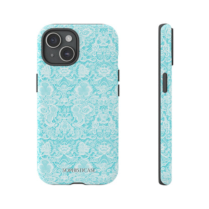 Luxe Lace in Aqua - Tough Phone Case