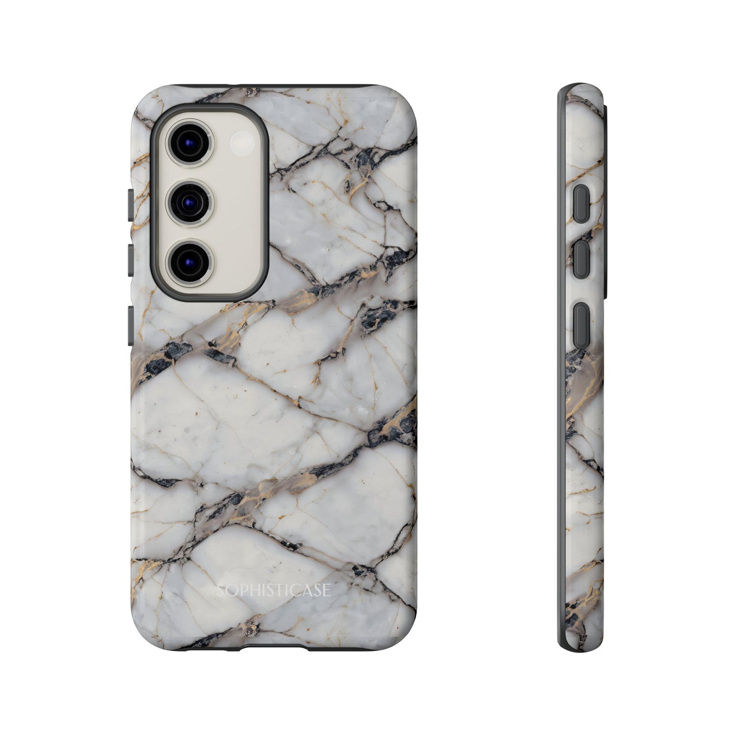 Marble Opulence in Cracked Beige - iPhone Case, Samsung Galaxy Case, Google Pixel Case