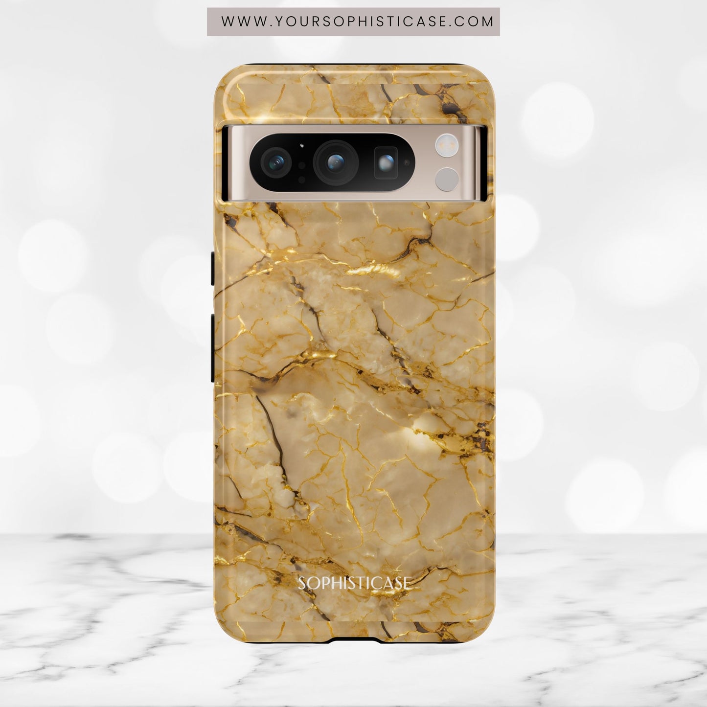 Marble Opulence in Gold - iPhone Case, Samsung Galaxy Case, Google Pixel Case
