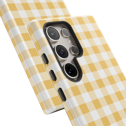 Gingham in Yellow - iPhone Case, Samsung Galaxy Case, Google Pixel Case
