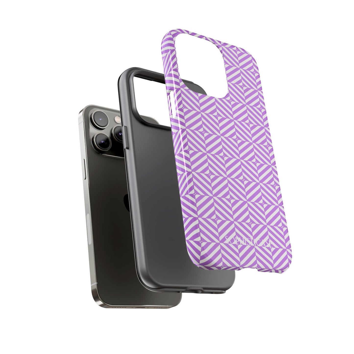 Illusions in Purple - Protective Phone Case for iPhone