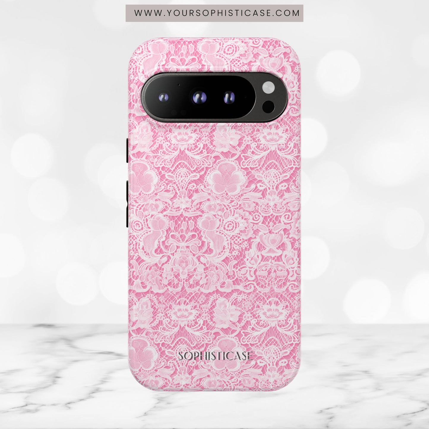 Luxe Lace in Pink - Tough Phone Case
