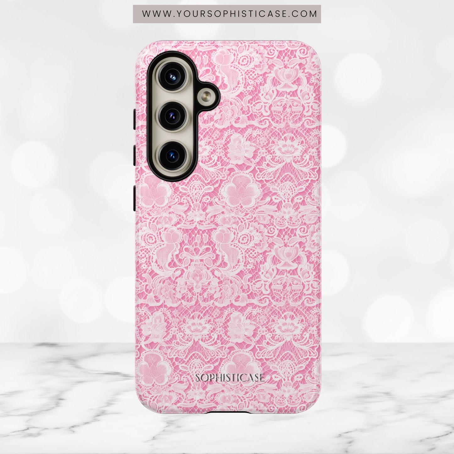 Luxe Lace in Pink - iPhone Case, Samsung Galaxy Case, Google Pixel Case