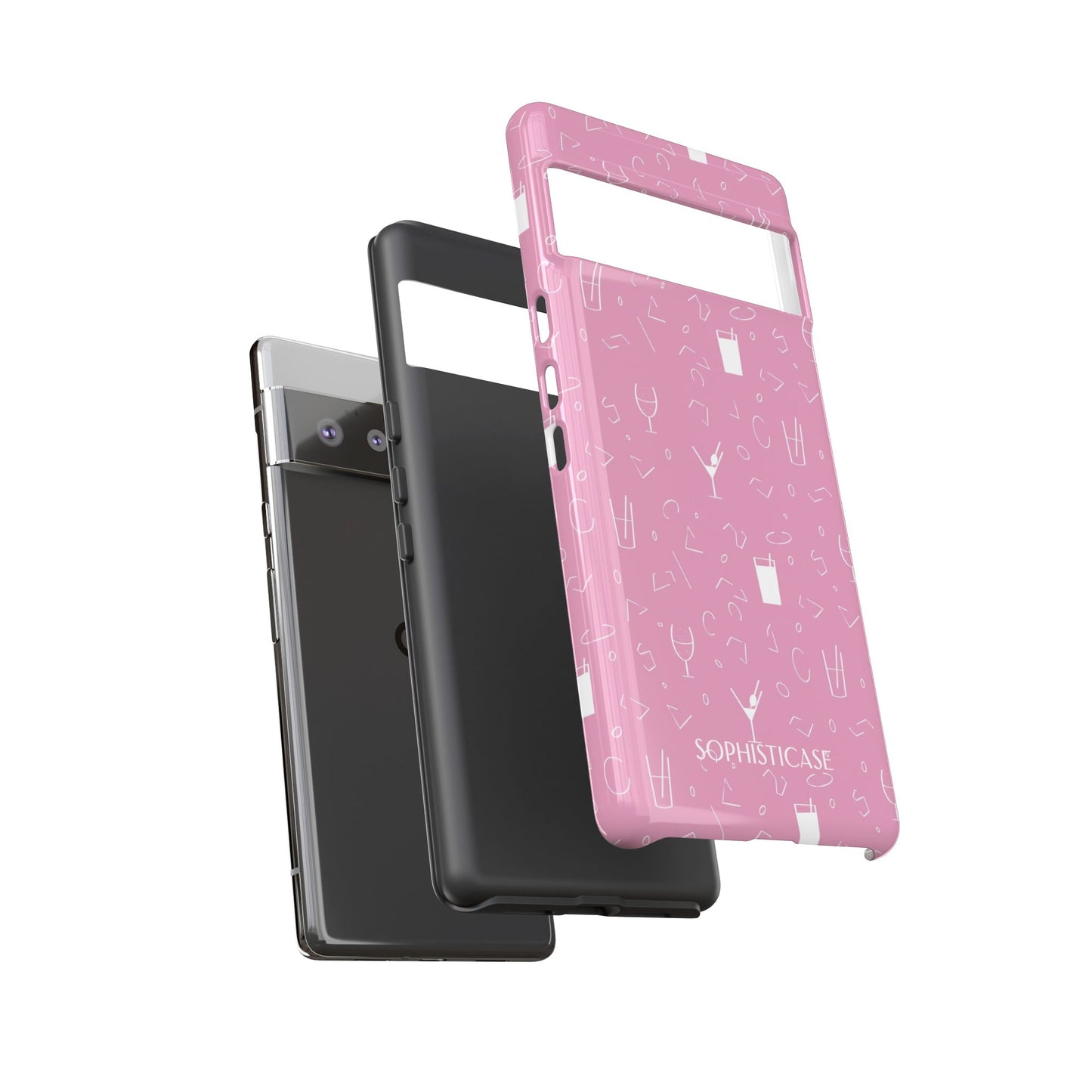 Cocktail Hour in Pink - Protective Phone Case for Google Pixel