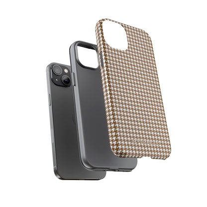 Houndstooth in Brown - Drop Proof Phone Case for iPhone