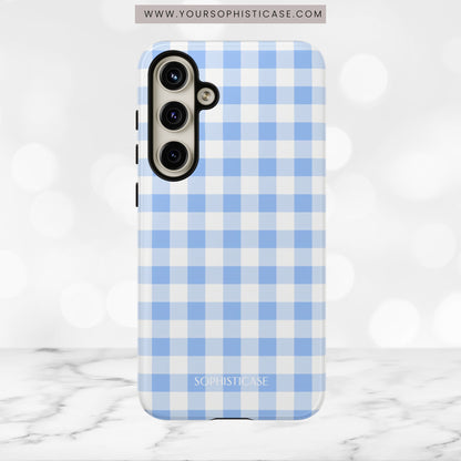 Gingham in Blue - iPhone Case, Samsung Galaxy Case, Google Pixel Case