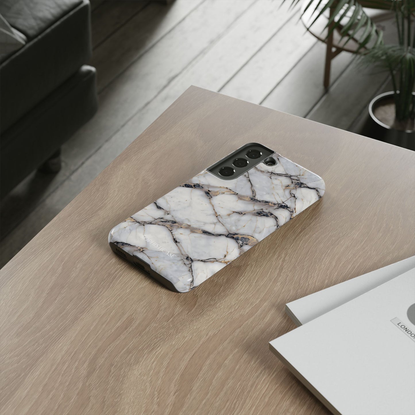 Marble Opulence in Cracked Beige - iPhone Case, Samsung Galaxy Case, Google Pixel Case