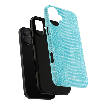 Luxe Leather in Aqua - iPhone Case