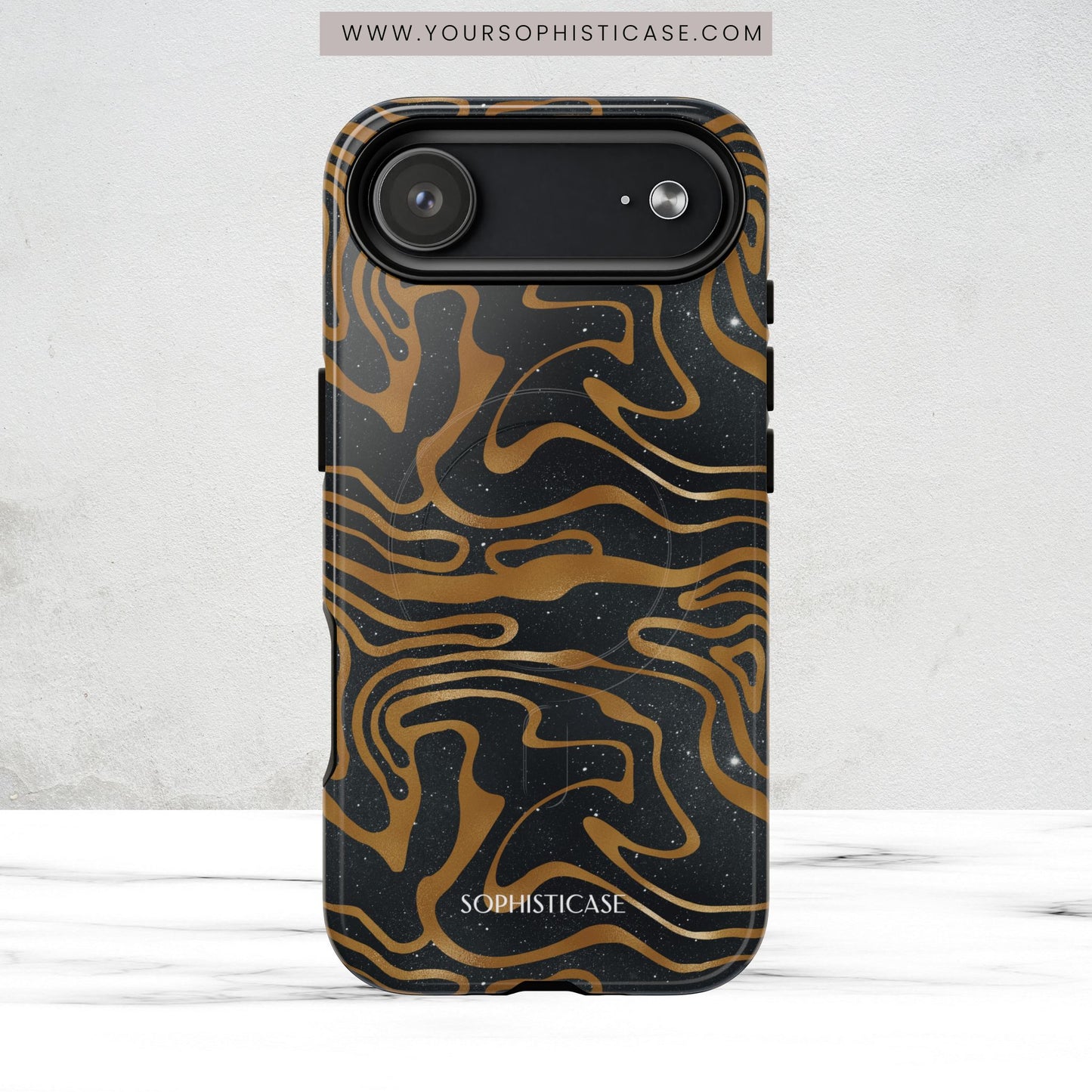 Cosmic Gold in Black - iPhone Magsafe Case