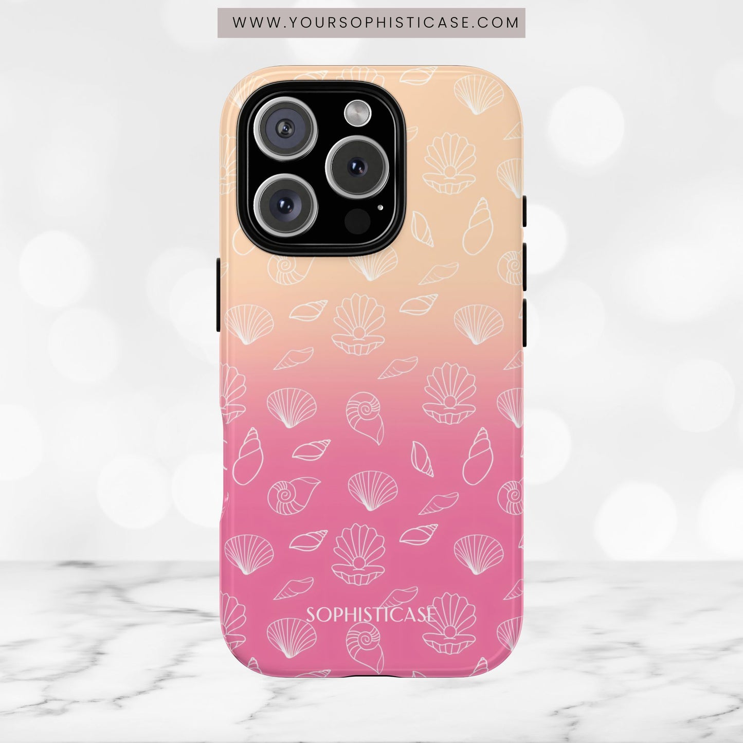 Seashell Society in Sandy Pink Sunset - iPhone Case, Samsung Galaxy Case, Google Pixel Case