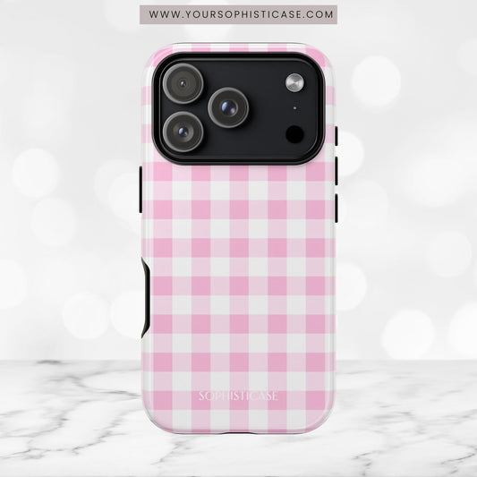 Gingham in Pink - Tough Phone Case