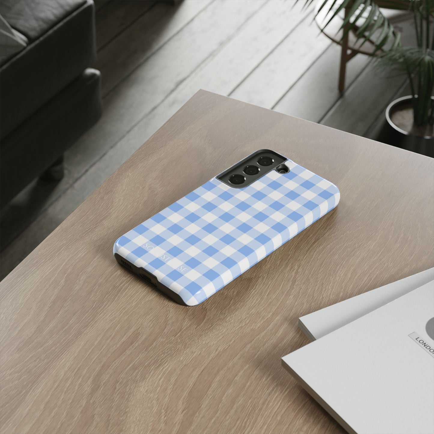 Gingham in Blue - Tough Phone Case for Samsung Galaxy