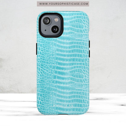 Luxe Leather in Aqua - Magsafe Case