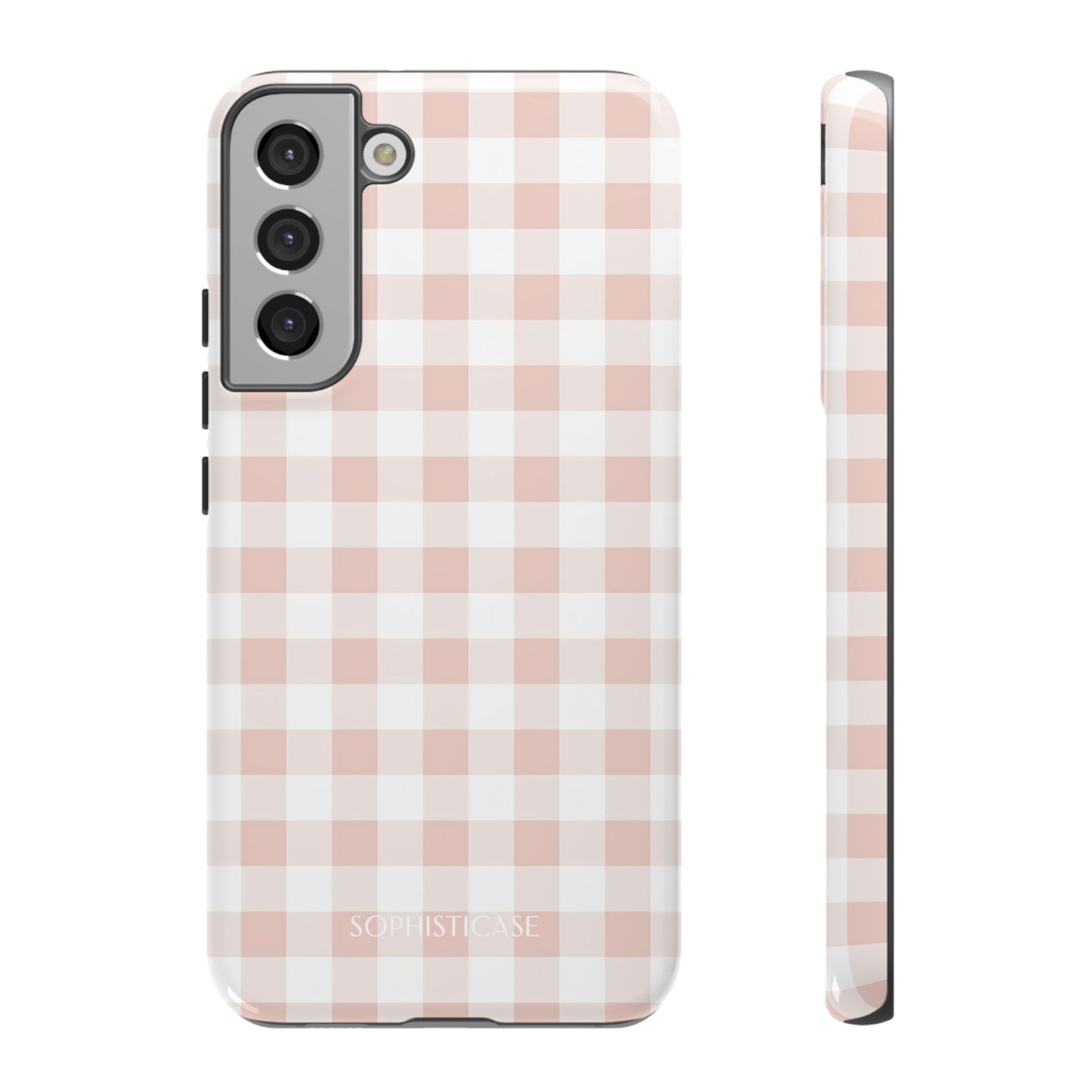 Gingham in Neutral Beige - Tough Phone Case