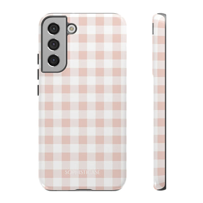 Gingham in Neutral Beige - Tough Phone Case