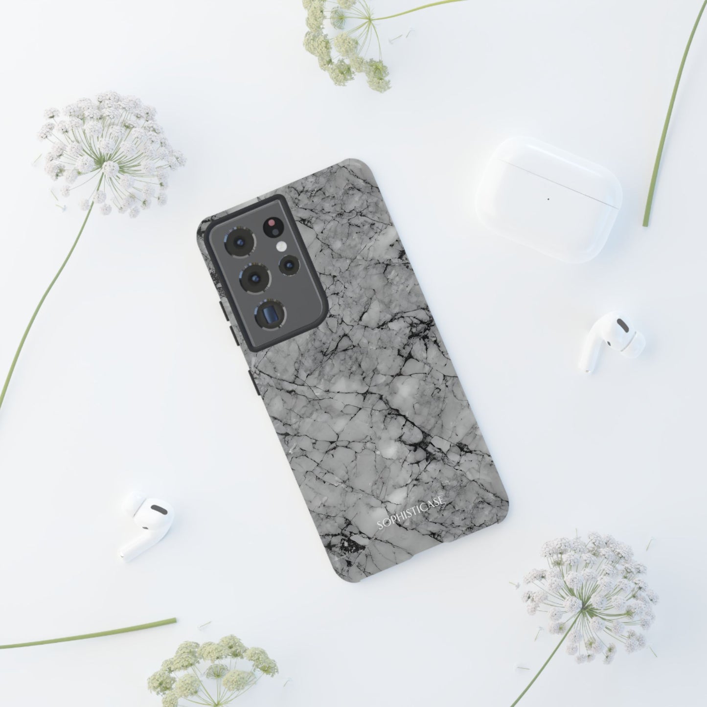 Marble Opulence in Grey - iPhone Case, Samsung Galaxy Case, Google Pixel Case