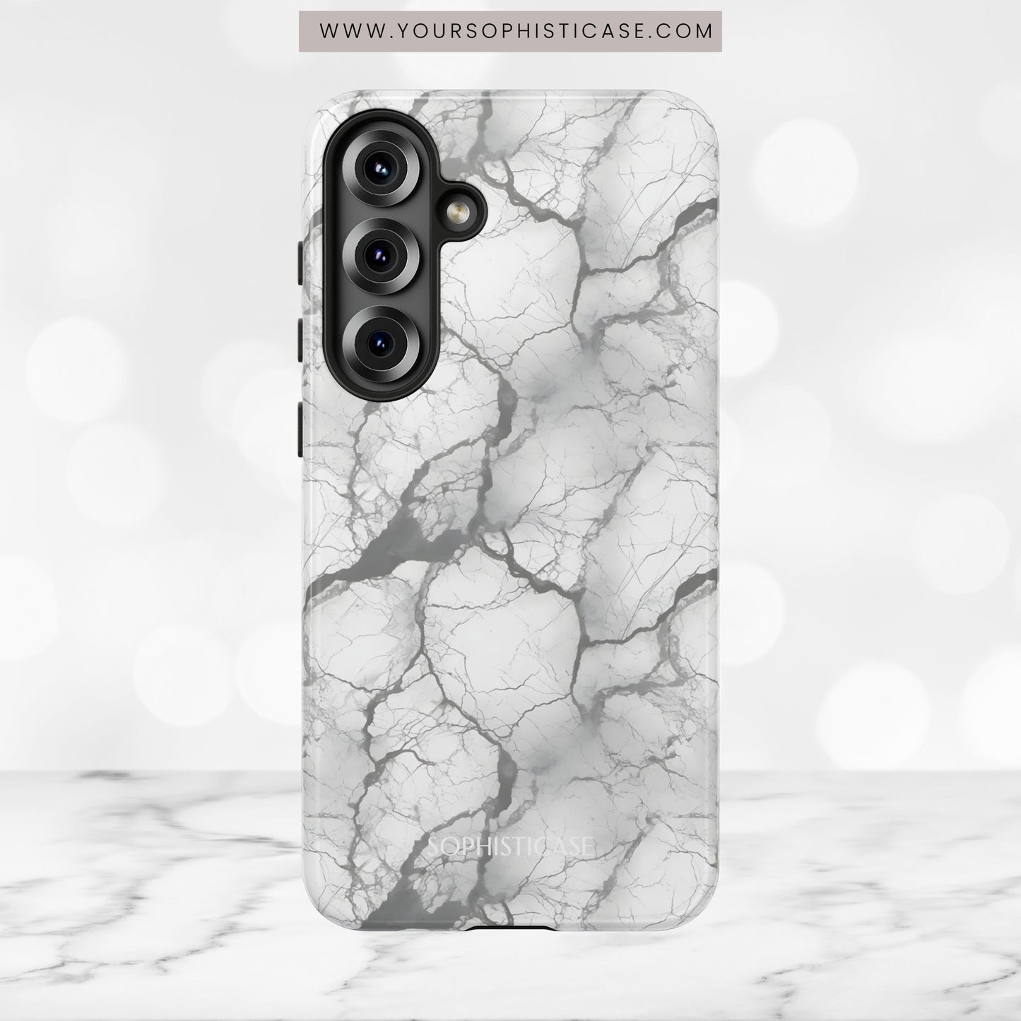 Marble Opulence in Charcoal Grey - Tough Phone Case