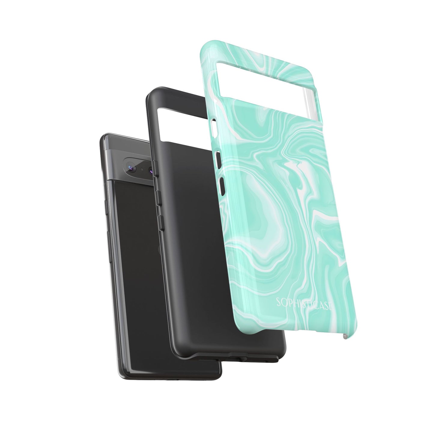 Liquid Dreams in Green - Drop Proof Phone Case for Google Pixel