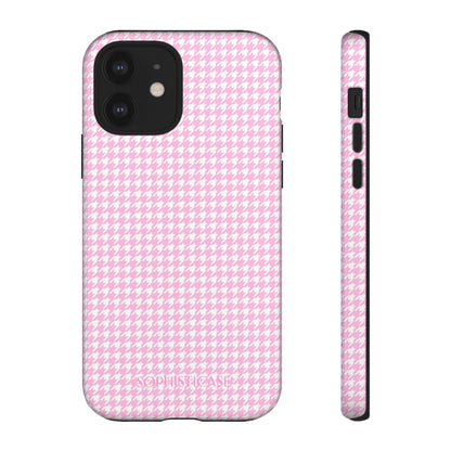 Houndstooth in Pink - Protective Phone Case for iPhone