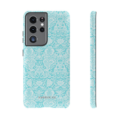 Luxe Lace in Aqua - Tough Phone Case